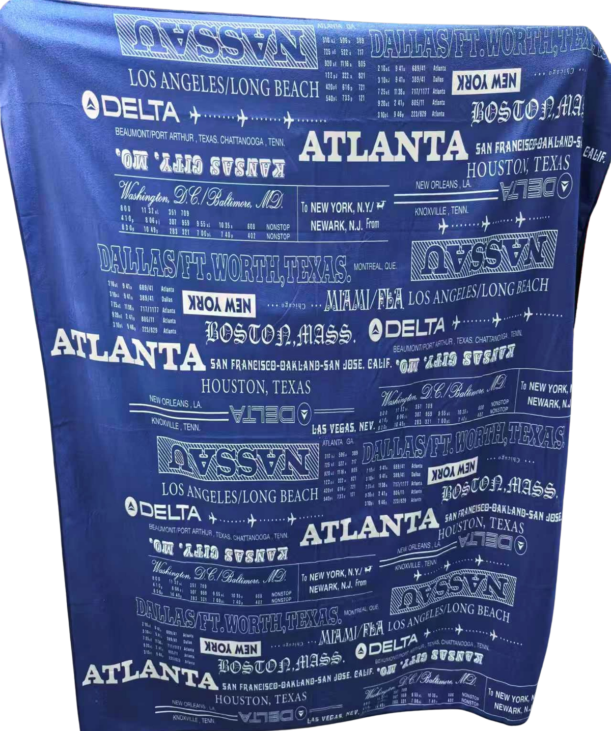 Navy Cities Travel Blanket