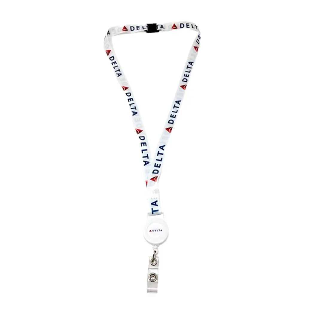 White Breakaway Lanyard w/Badge Reel
