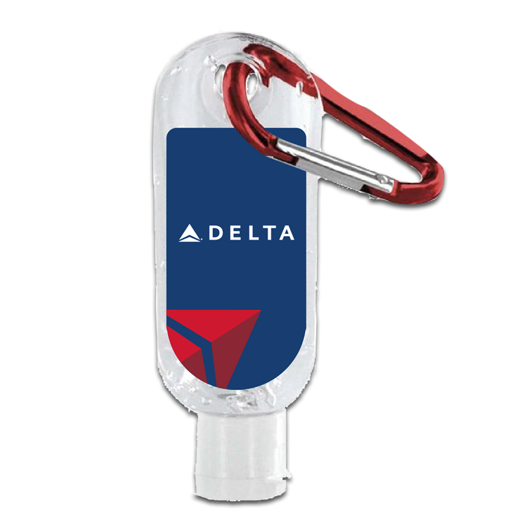 1.9 oz Clear Sanitizer w/ Carabiner & Clear Flip Top - Scented
