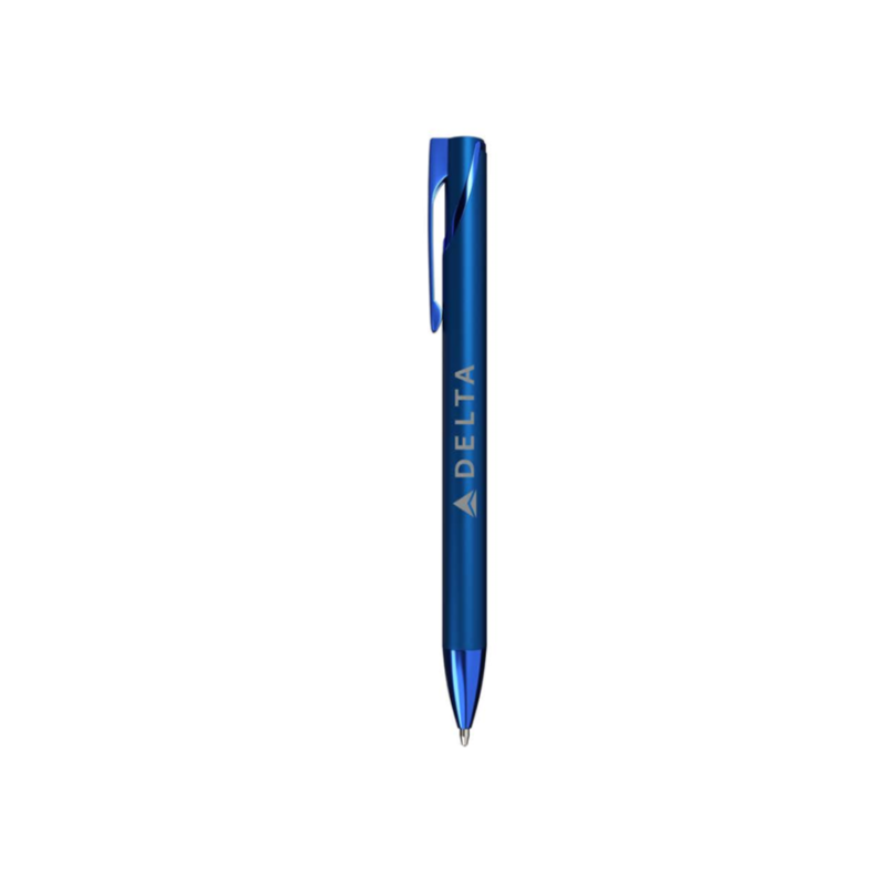 Rubberized Metallic Pen- Blue