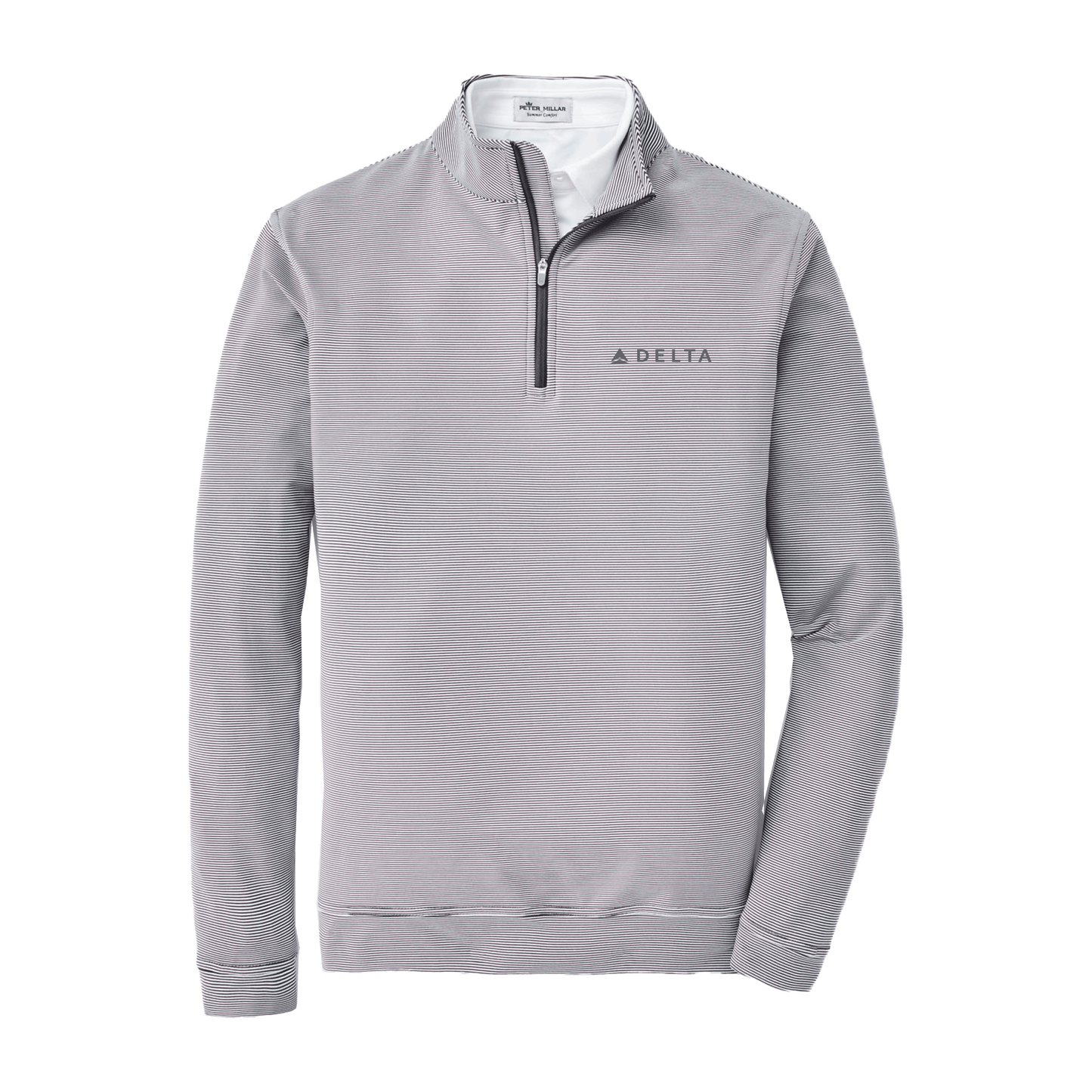 Peter Millar Mini Stripe Stretch 1/4 Zip Pullover