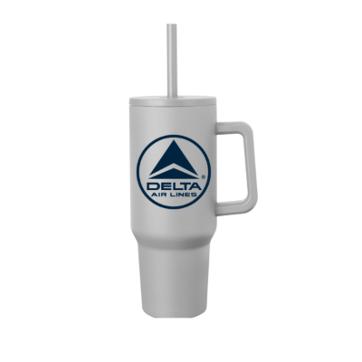 Grey 40oz Tumbler w/ Straw