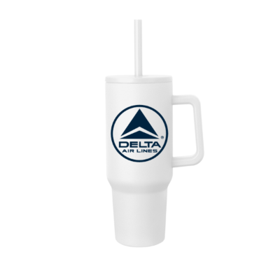 White 40oz Tumbler w/ Straw
