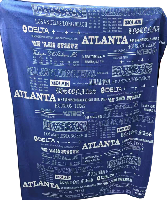 Navy Cities Travel Blanket