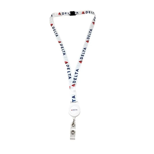 White Breakaway Lanyard w/Badge Reel